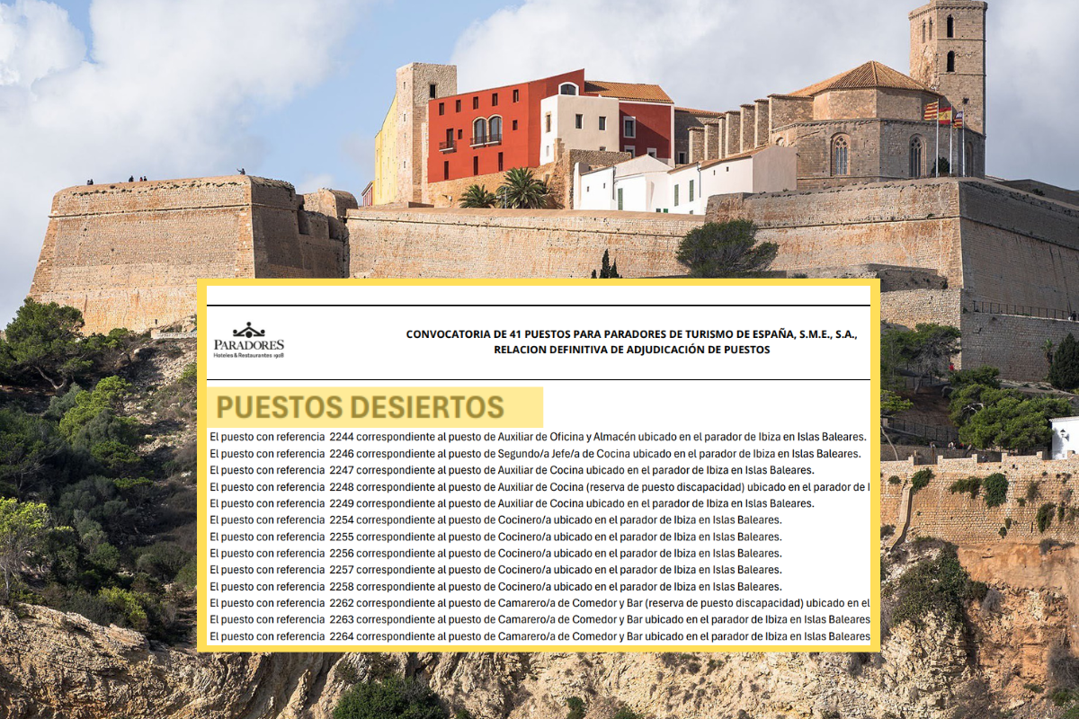 Puestos desiertos en la convocatoria de Paradores en Ibiza