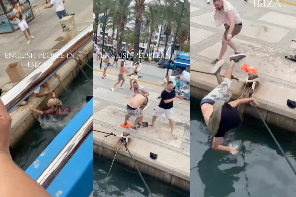 Caos en Ibiza hombres a puñetazo limpio