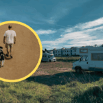 Caravanas en Santa Eularia y una recreación de Manolito y Manchita