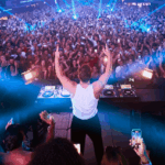 David Guetta durante la primera fiesta de su residencia Galactic Circus. David Guetta