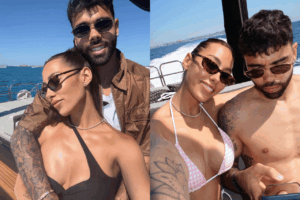 David Raya junto a su prometida Tatiana Trouboul, en Ibiza