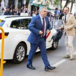 El exsecretario de Organización del PSOE Santos Cerdán a su llegada a declarar en el Tribunal Supremo.