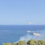 Intervención de helicópteros tras incendio en es soto