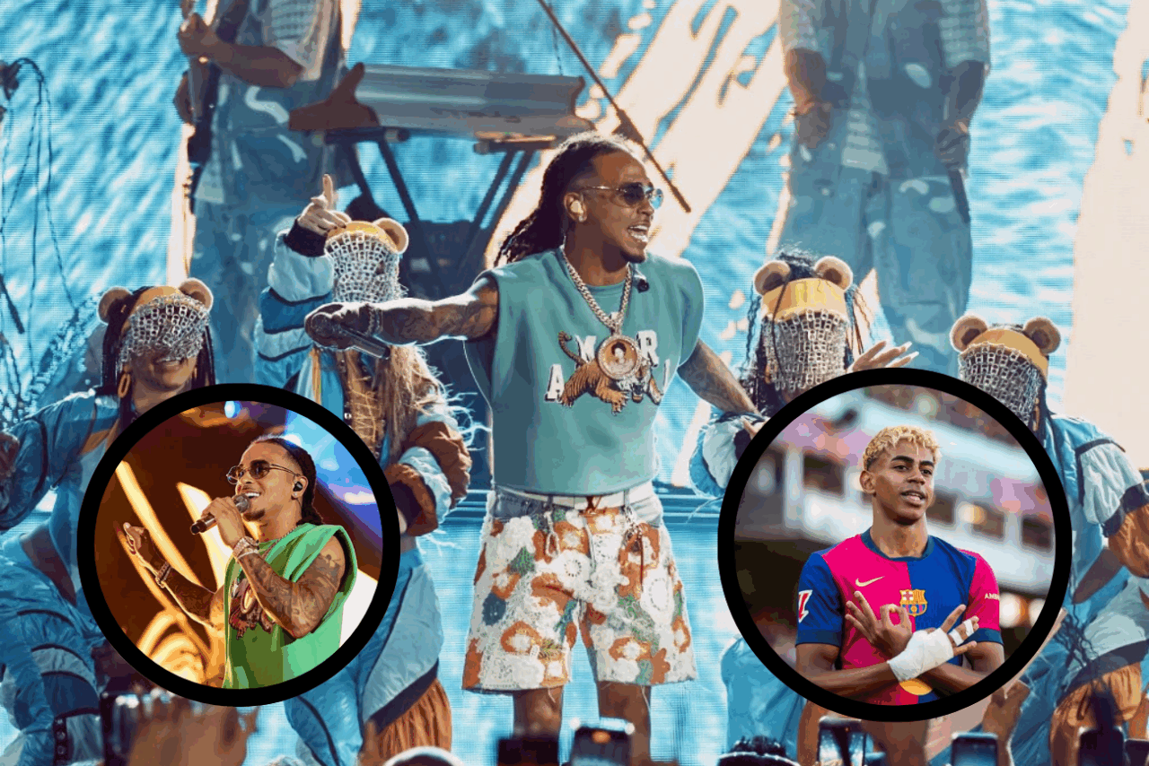 Ozuna en Ushuaïa, quien se saludó con el futbolista estrella Lamine Yamal. Archivo.