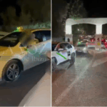 Taxis de Sant Josep bloqueando la rotonda inmediata al acceso a [UNVRS]