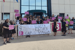 Trabajadores de IB3 en huelga. IB3