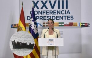La presidenta del Govern balear, Marga Prohens, ofrece una rueda de prensa posterior a la reuni&oacute;n de la XXVIII Conferencia de Presidente