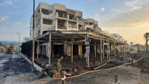 Uno de los locales calcinados