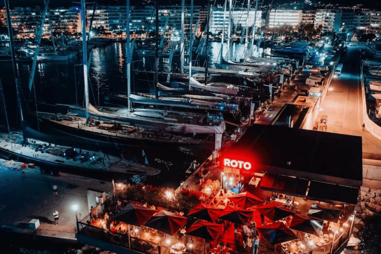 Vista a&eacute;rea de ROTO, en Marina Ibiza