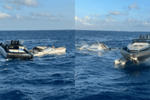 Choque frontal de dos embarcaciones en la playa de Cala d'Hort. De Lucas Isidro Laura