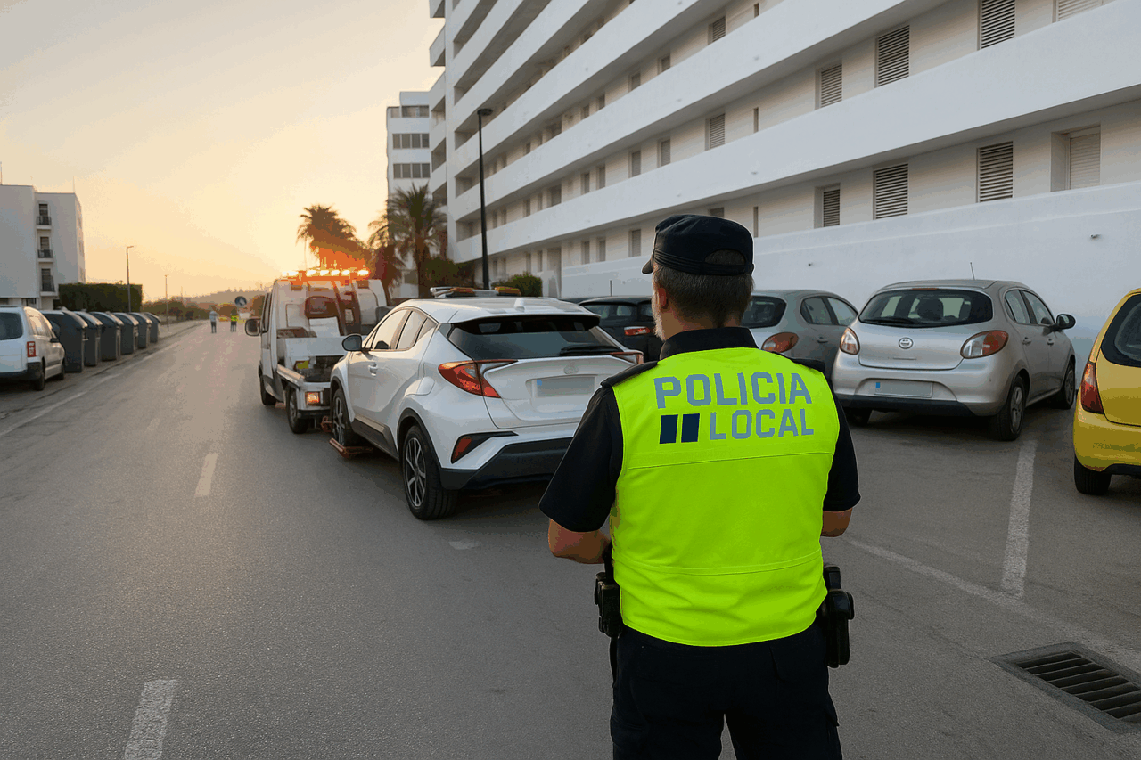Control de la Policía local de Ibiza.