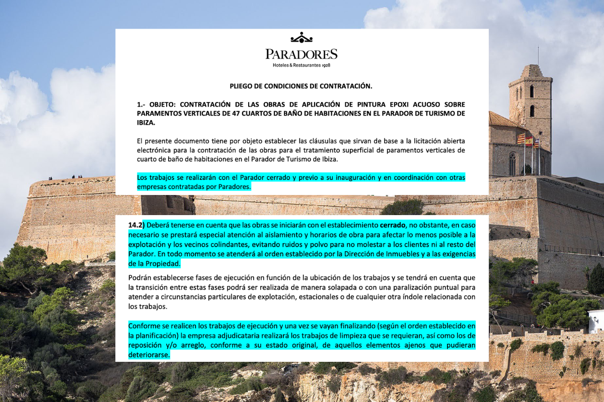 El Parador de Ibiza debe estar cerrado para la reforma o al menos el inicio.