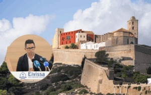 El alcalde de Ibiza, Rafa Triguero, y el Parador de Ibiza.