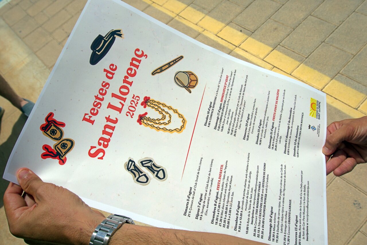 Cartel de las fiestas de Sant Llorenç. Ayuntamiento de Sant Joan