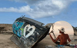Vincent de Froidmont y su barco, el Scipio 1924.