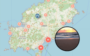 El mapa de sitios secretos de sexo en Ibiza.