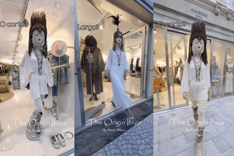 Fotogramas de la campaña realizada con IA, de The Origin Ibiza