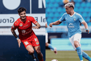 Jugadores de la SD Ibiza (Izq) y UD Ibiza (Derecha). Archivo