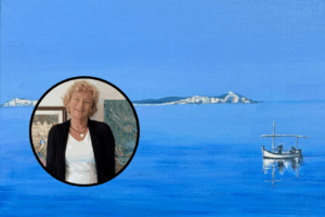 La artista Wendy Williams y su obra