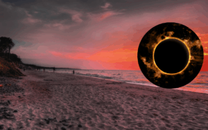 Puesta del sol en la playa.