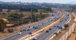 Sucesos. Un accidente en la autopista de Inca provoca más de 4 kilómetros de retenciones