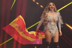 Melody en Basilea durante su actuaci&oacute;n para Eurovisi&oacute;n 2025