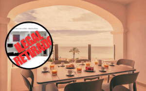 Anuncio de Airbnb retirado y foto de un hotel. (1)