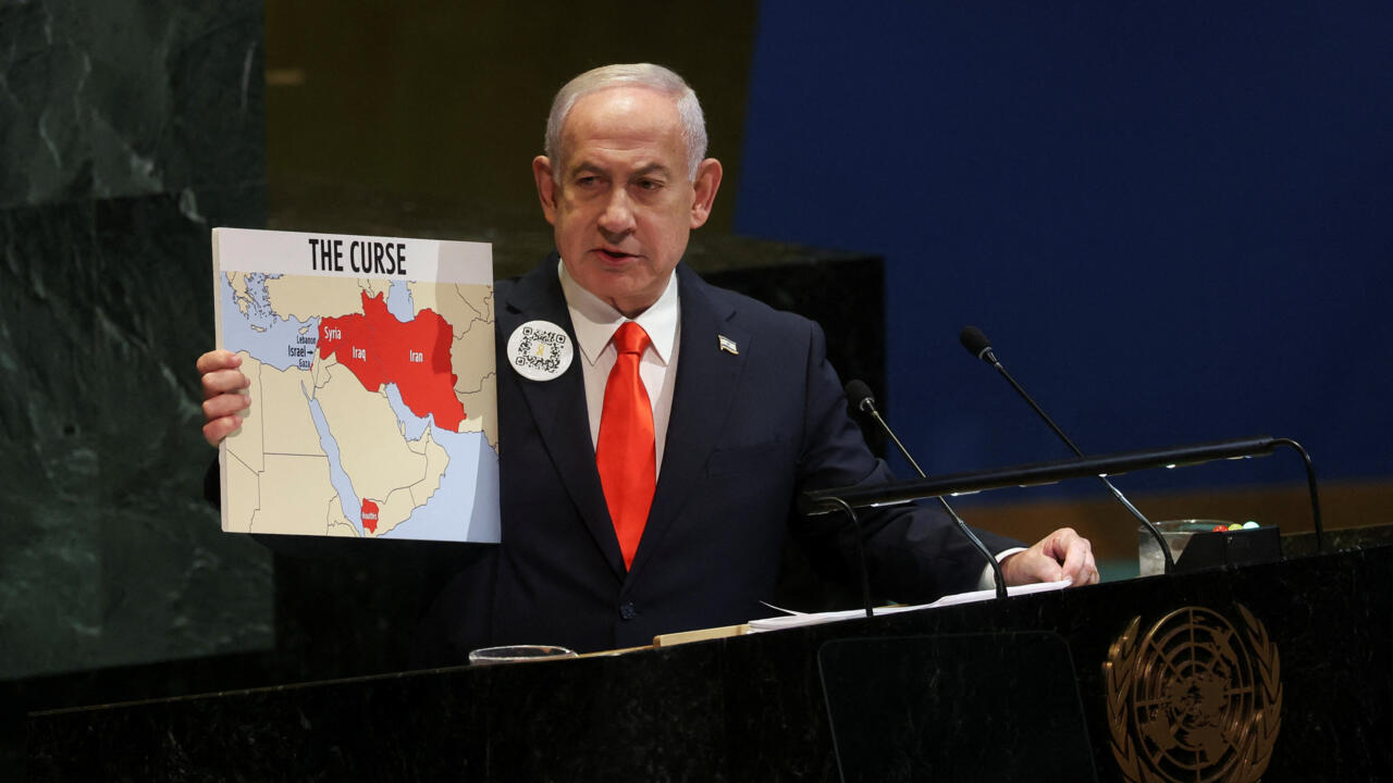 Benjamín Netanyahu en la Asamblea de la ONU