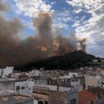 Un fuerte incendio forestal afecta a la región valenciana de Oliva
