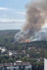 Columna de humo en Ibiza.