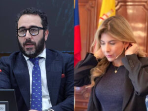 V&iacute;ctor de Aldama y la diplom&aacute;tica colombiana Mariana Restrepo.