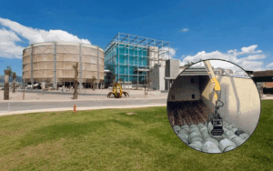 La planta de Son Reus, en Mallorca, y basura trasladada en un barco.