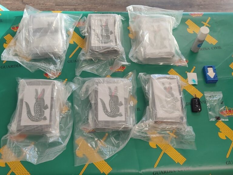 Imagen de la cocaína Lacoste intervenida en Denia.