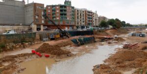 Inundación en Valencia que afecta a edificios y calles