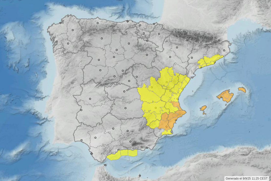 Baleares en alerta por fuertes chubascos y tormentas