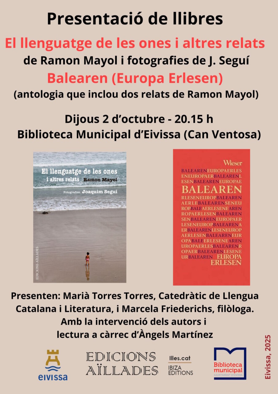 Cartel de presentación de libros de Ramon Mayol en Ibiza
