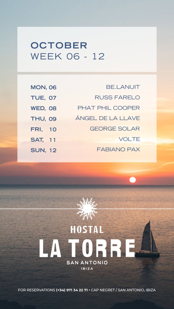 Puesta de sol en Hostal La Torre con música en vivo.