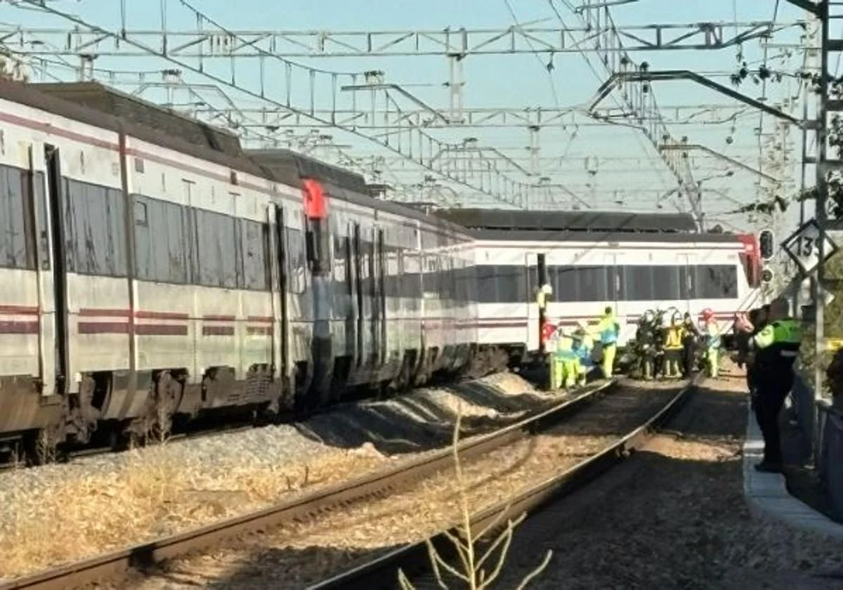 Seis heridos leves tras el descarrilamiento de un tren de Cercanías en San Fernando de Henares