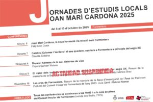 Cartel de las Jornadas de Estudios Locales Joan Marí Cardona 2025 en Formentera