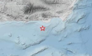 Zona afectada por el terremoto en las costas de Almer&iacute;a