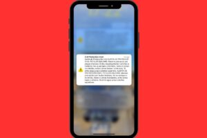 Notificación de alerta de Protección Civil en un móvil