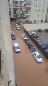 Calles inundadas en Ibiza tras fuertes lluvias recientes