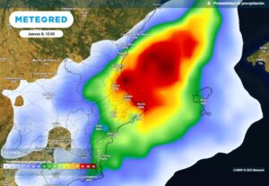 Mapa de probabilidad de precipitación por la DANA Alice en la península y Baleares