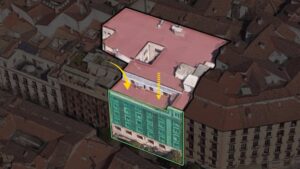 Vista aérea del edificio en Madrid que colapsó en obras