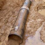 Tubería dañada en la obra de la desaladora de Santa Eulària