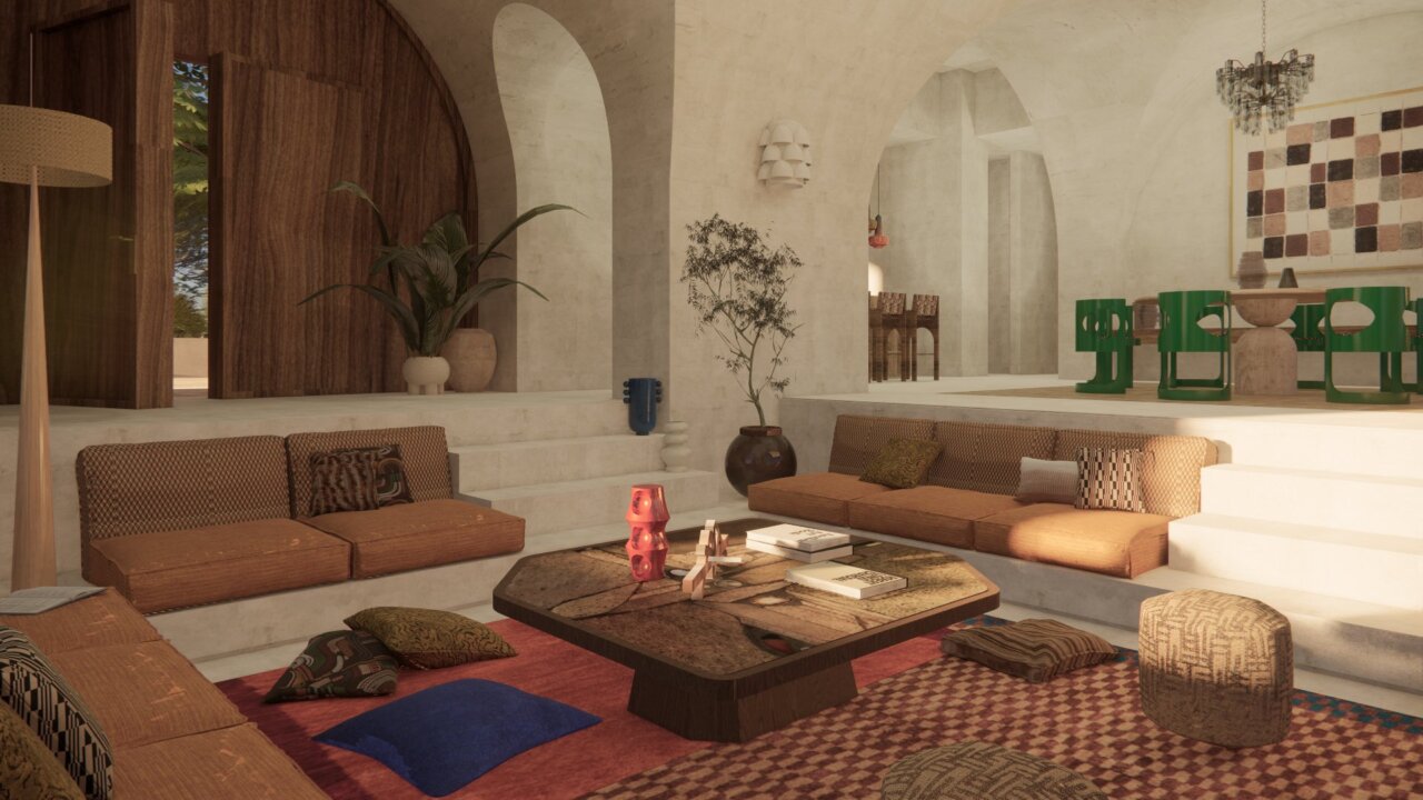 Área común de la suite premier en el hotel Nômade Temple Ibiza
