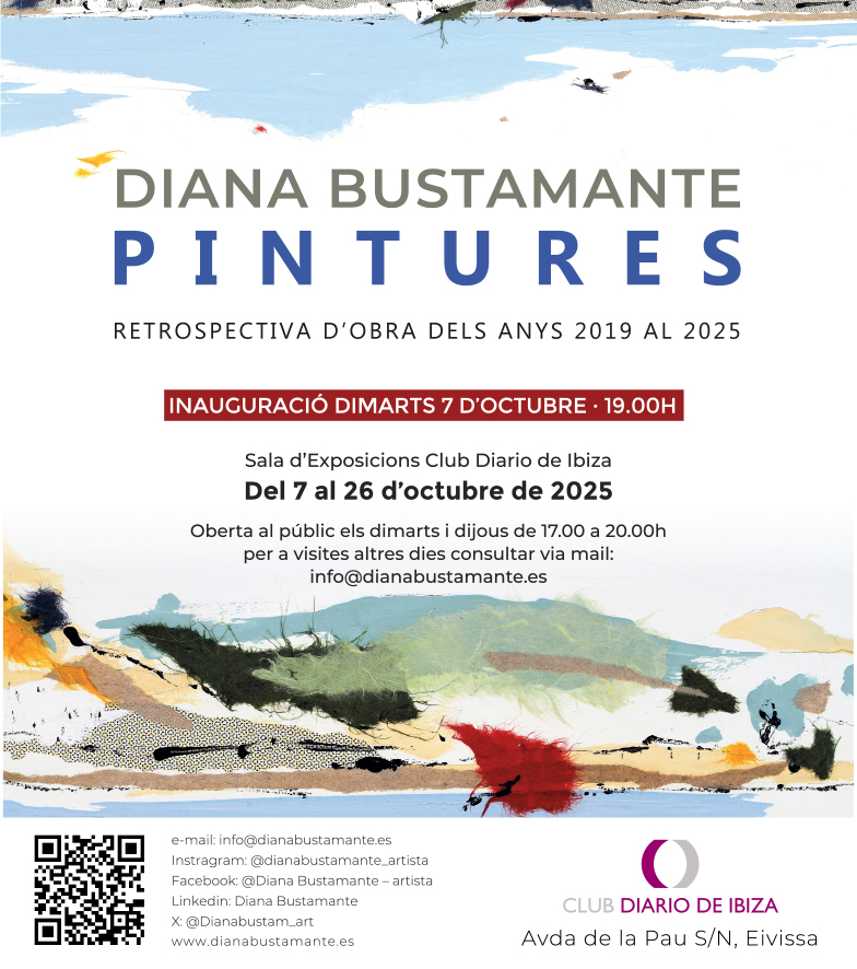 Cartel de la exposición Pintures de Diana Bustamante en Ibiza
