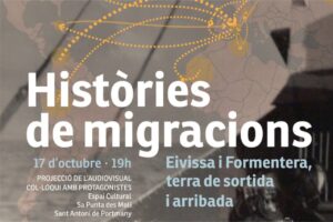 Cartel de la exposición sobre historias de migraciones en Eivissa y Formentera