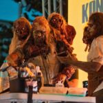 Participantes disfrazados de monstruos en el Festival de Halloween en Ibiza