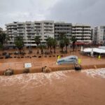 Vista del puerto de Ibiza inundado tras lluvias torrenciales
